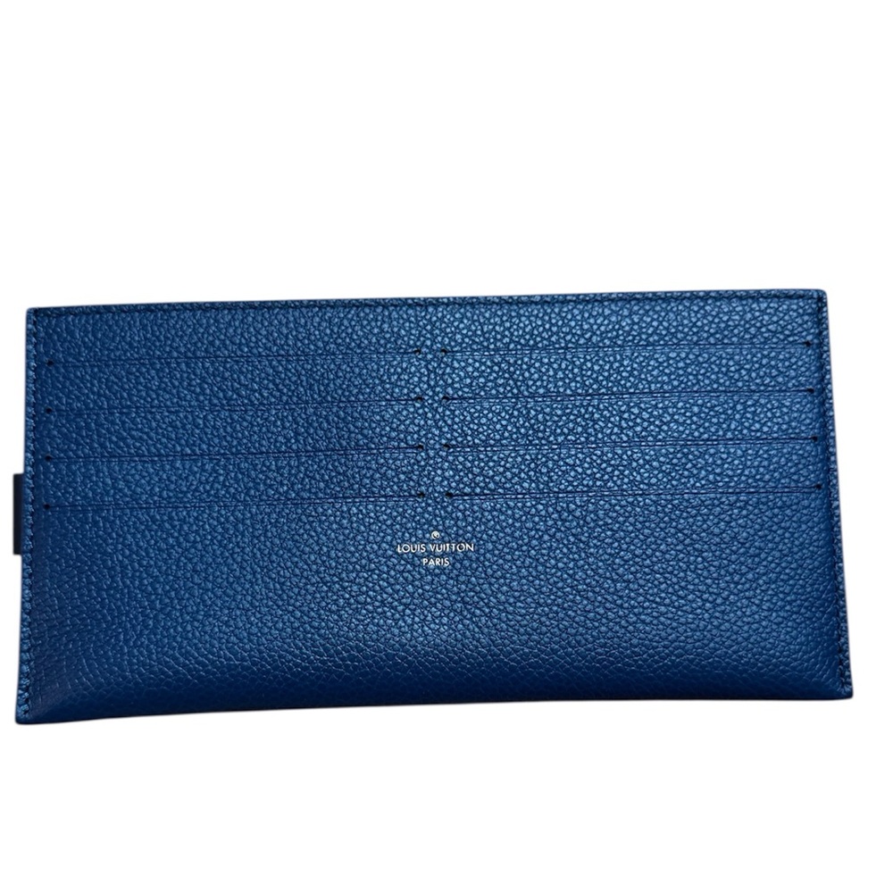 Navy Louis Vuitton Navy Blue flat pocket insert Card Holder